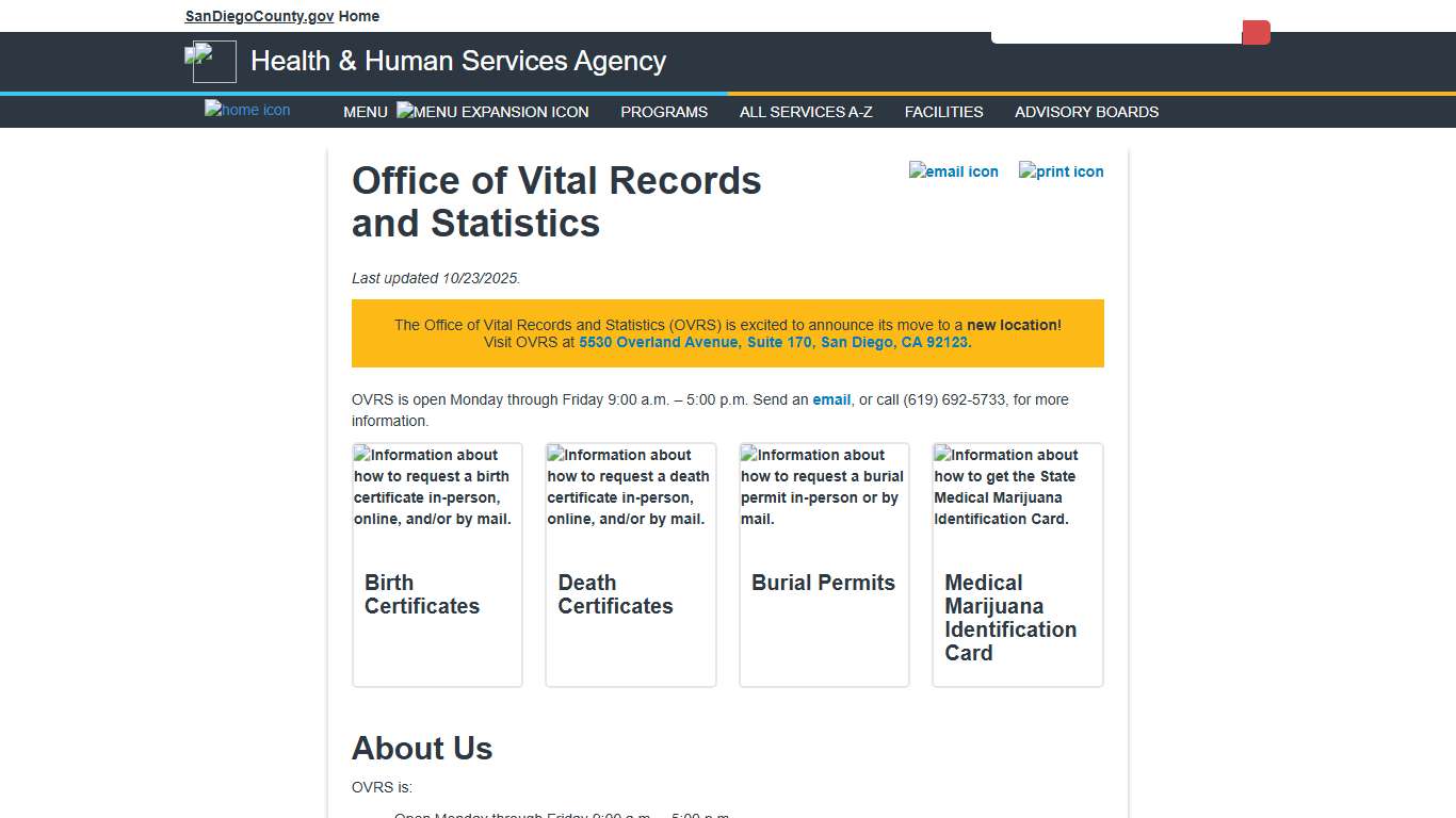 Office of Vital Records and Statistics