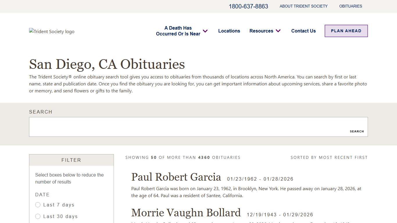 San Diego, CA Obituaries Find San Diego Obituaries